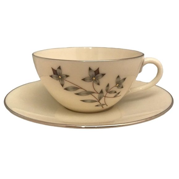 Lenox China Princess Pattern Coffee Cup & Saucer Single Stripe X516 - Picture 1 of 10